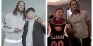 VIP winner enjoying a meet and greet with Knicks player Jordan Clarkson (left) and “The Windy City Assassin” Derrick Rose (right)