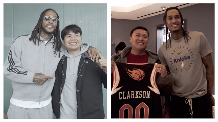 VIP winner enjoying a meet and greet with Knicks player Jordan Clarkson (left) and “The Windy City Assassin” Derrick Rose (right)
